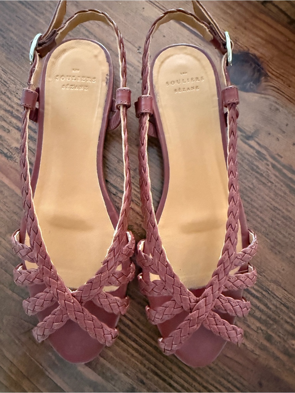 Sezane Natacha Sandals Low Woven Brown